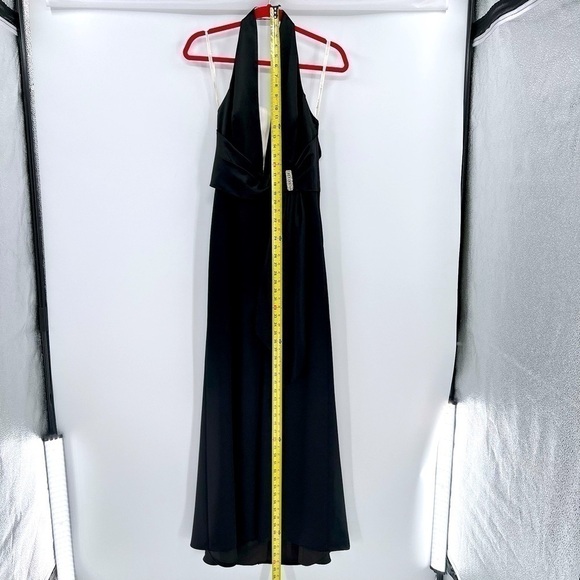 David's Bridal Black Halter Neck Formal  Prom Bridesmaid Dress size 6 - Picture 9 of 14